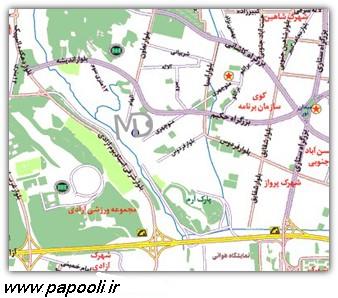 نقشه جاوا شهر بزرگ تهران